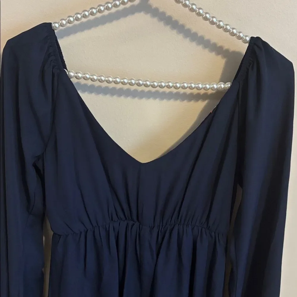 Jodi Kristopher Navy Embroidered dress size small